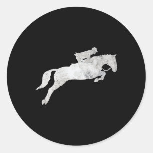 Jumping Galloping Horse Horseck Riding Vintage Hor Classic Round Sticker