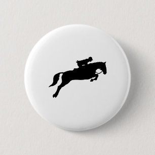 Jumping Galloping Running Horse  6 Cm Round Badge