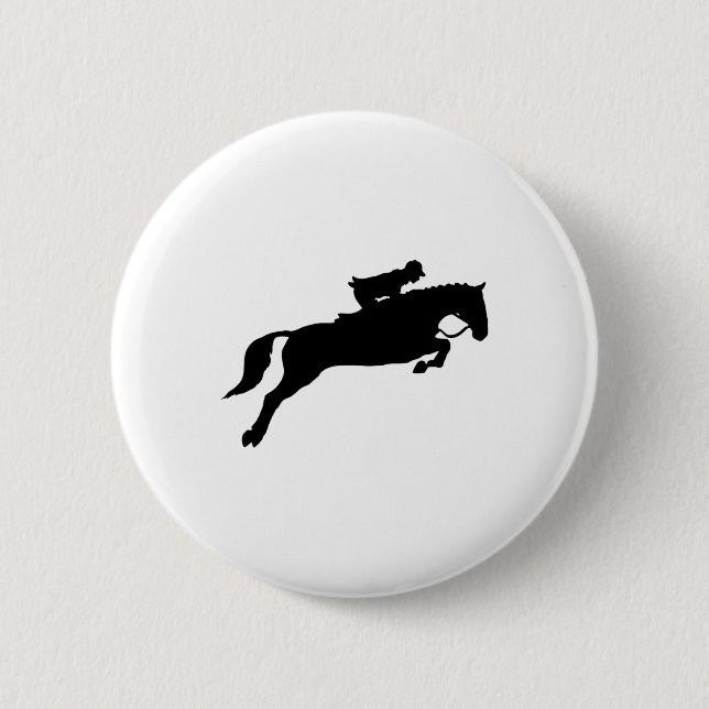 Jumping Galloping Running Horse  6 Cm Round Badge (Front)