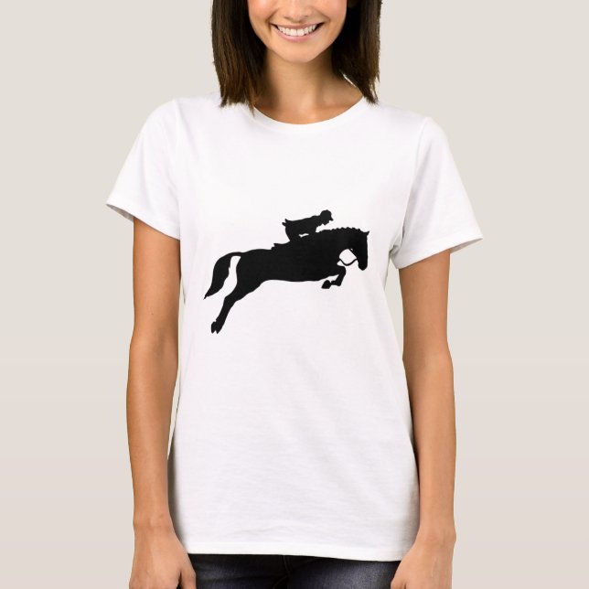 Jumping Galloping Running Horse  T-Shirt (Front)