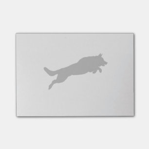 Jumping German Shepherd Silhouette Love Dogs Post-it Notes