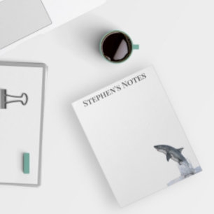 Jumping Great White Shark Personalised  Notepad
