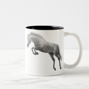 Jumping Grey Horse Mug