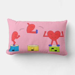 Jumping Heart in Love:  Rose coloured Lumbar Cushion