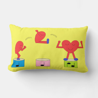Jumping Heart in Love:  Yellow Lumbar Cushion