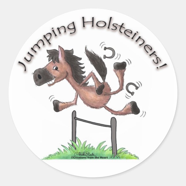 Jumping Holsteiners! Classic Round Sticker (Front)