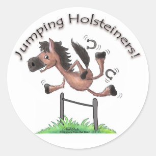 Jumping Holsteiners! Classic Round Sticker