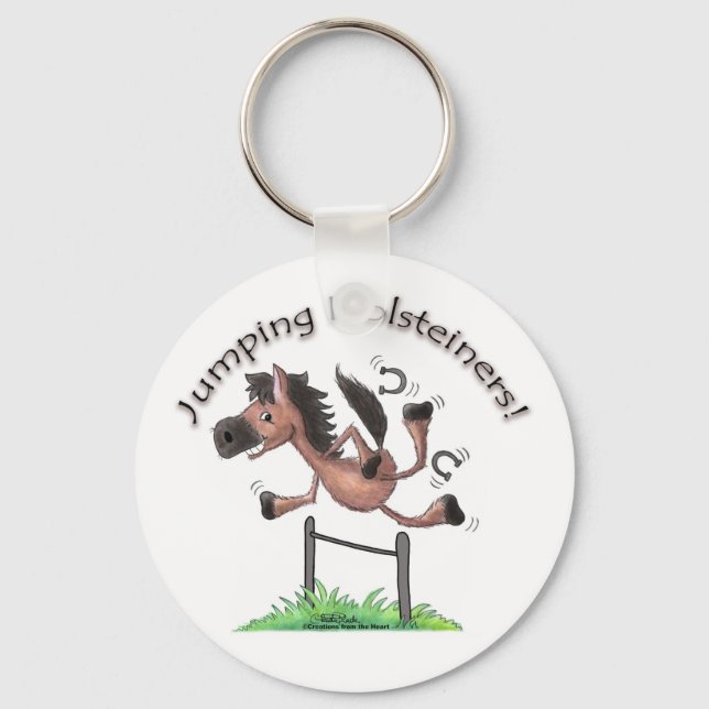 Jumping Holsteiners! Key Ring (Front)