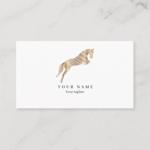 Jumping Horse   Horseback Riding   Gold Horse  Business Card