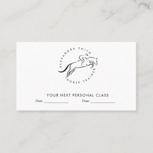 Jumping Horse Horseback Riding Horse Trainer Appointment Card