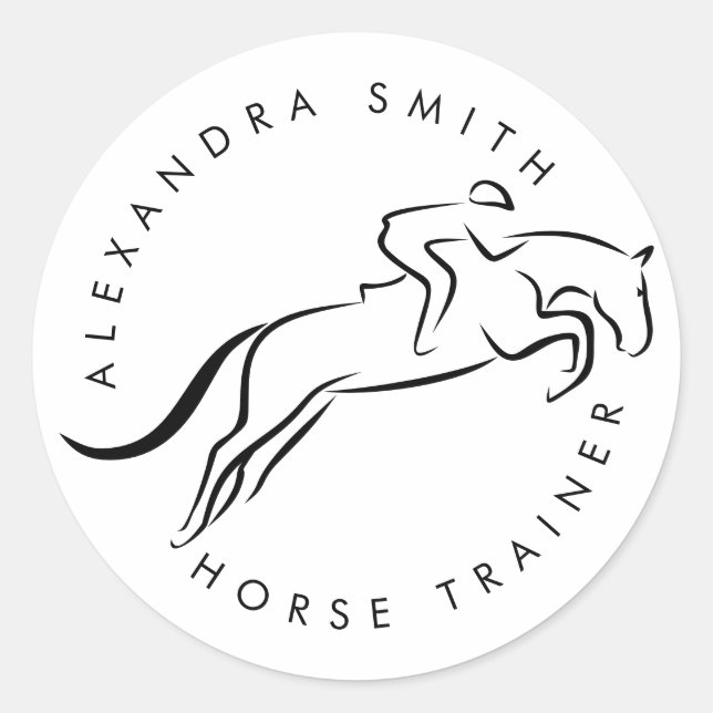 Jumping Horse | Horseback Riding | Horse Trainer Classic Round Sticker (Front)