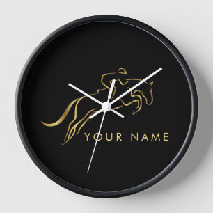 Jumping Horse Horseback Riding Horse Trainer Clock