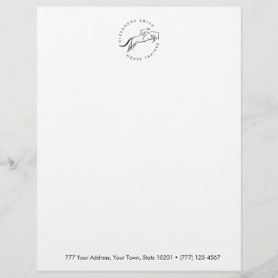 Jumping Horse Horseback Riding Horse Trainer Custom Letterhead