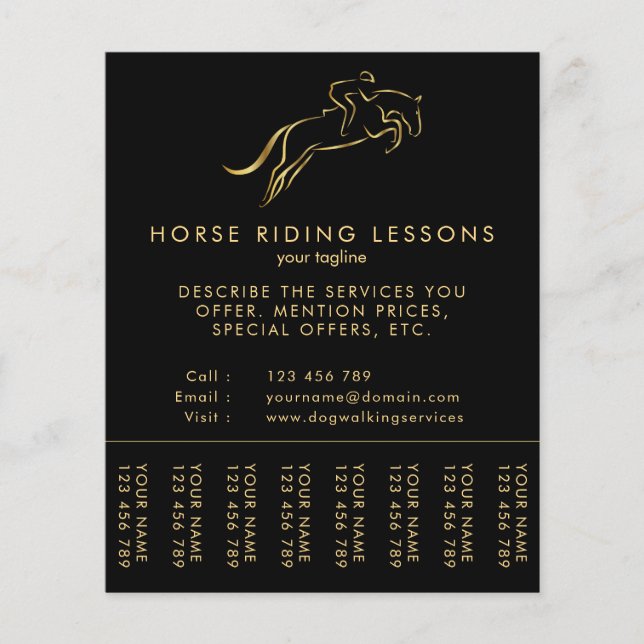 Jumping Horse | Horseback Riding | Horse Trainer Flyer (Front)