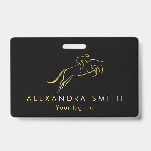 Jumping Horse Horseback Riding Horse Trainer ID Badge