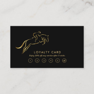Jumping Horse Horseback Riding Horse Trainer Loyalty Card