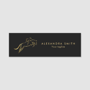 Jumping Horse Horseback Riding Horse Trainer Name Tag