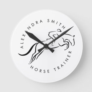 Jumping Horse   Horseback Riding   Horse Trainer Round Clock