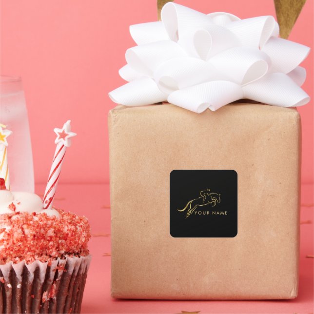 Jumping Horse | Horseback Riding | Horse Trainer Square Sticker (Party)