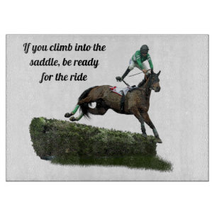 Jumping Horse Jockey In Green Cutting Board