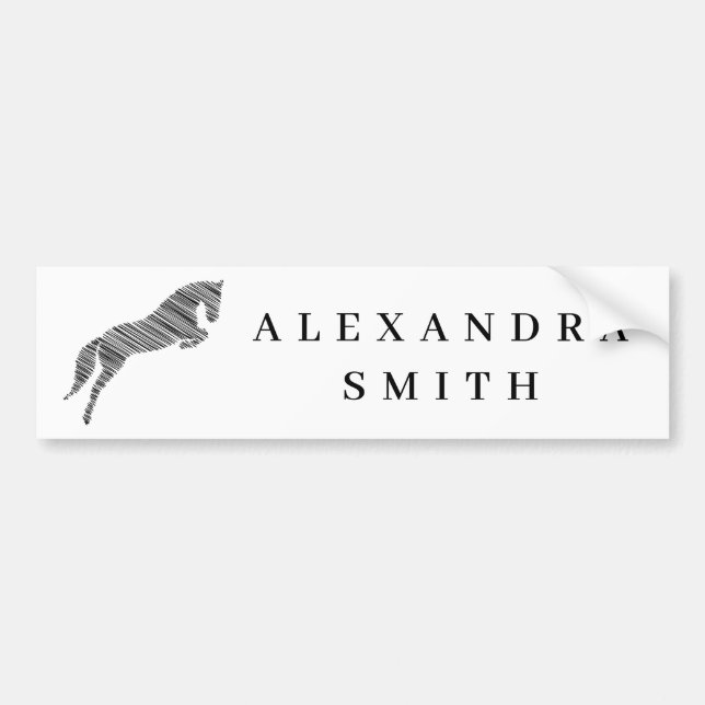Jumping Horse | Scribble Horse | Horse Trainer Bumper Sticker (Front)