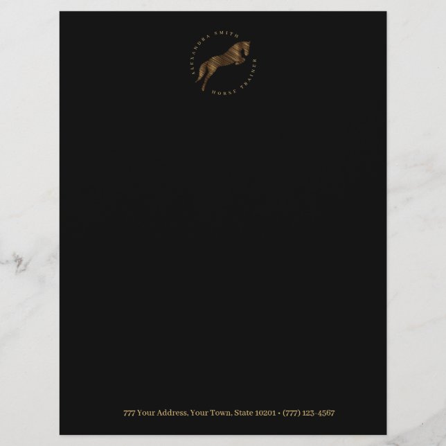 Jumping Horse | Scribble Horse | Horse Trainer Custom Letterhead (Front)