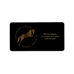 Jumping Horse Scribble Horse Horse Trainer Label