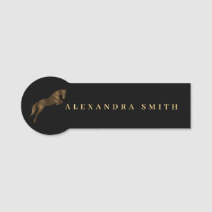 Jumping Horse Scribble Horse Horse Trainer Name Tag