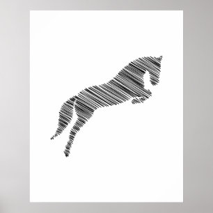 Jumping Horse   Scribble Horse   Horse Trainer Poster