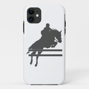 Jumping horse silhouette - Choose background color iPhone 11 Case