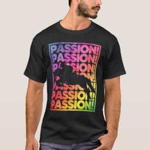 Jumping Horse with Equestrian Colourful Girls Hors T-Shirt