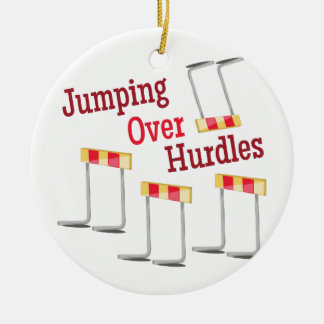 Jumping Hurdles Ceramic Ornament