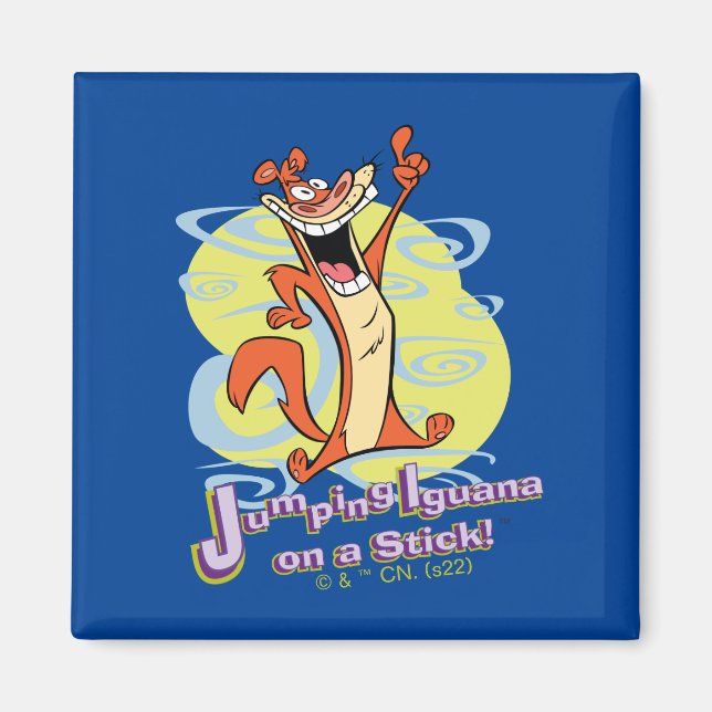 Jumping Igauna on a Stick!™ Magnet (Front)