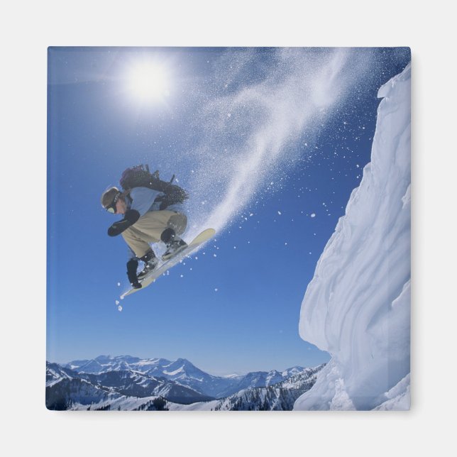 Jumping into Snake Creek Canyon from Clayton 3 Magnet (Front)