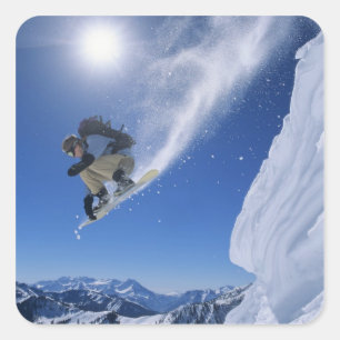 Jumping into Snake Creek Canyon from Clayton 3 Square Sticker