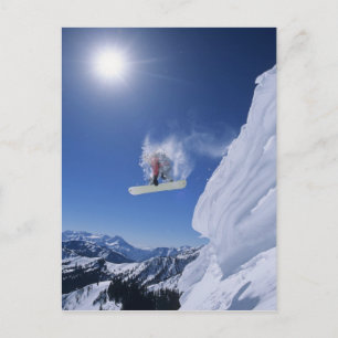 Jumping into Snake Creek Canyon from Clayton Postcard