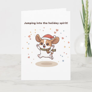 Jumping Into the Holiday Spirit Cute Puchi Dōshi Card