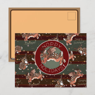 Jumping Jackalope Hoppy Holidays Holiday Postcard