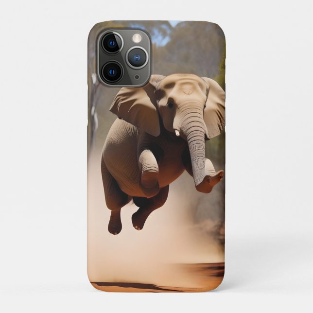 "Jumping Joy: The Animated Elephants' Leap" Case-Mate iPhone Case (Back)