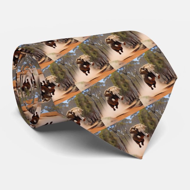 "Jumping Joy: The Animated Elephants' Leap" Tie (Rolled)