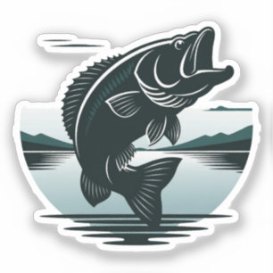 Jumping Largemouth Bass Fishing Minimalist