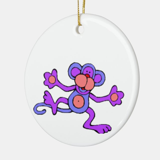 Jumping Monkey Ceramic Ornament (Left)