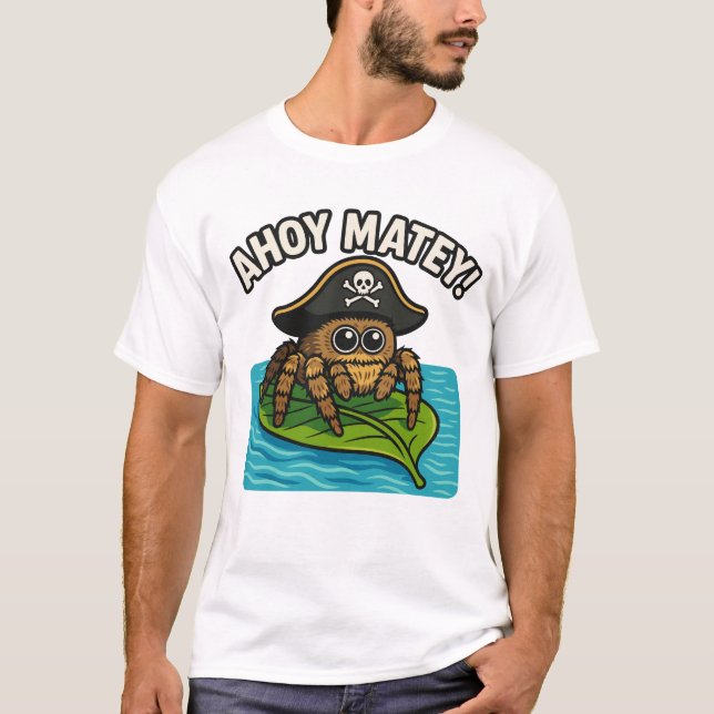 Jumping Pirate Spider Adventure Captain Webbeard T-Shirt (Front)