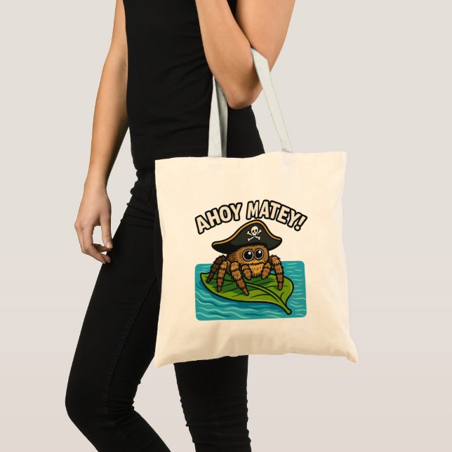 Jumping Pirate Spider Adventure Captain Webbeard Tote Bag (Front (Product))