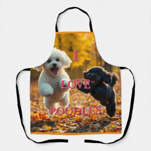 Jumping Poodle Puppies Apron