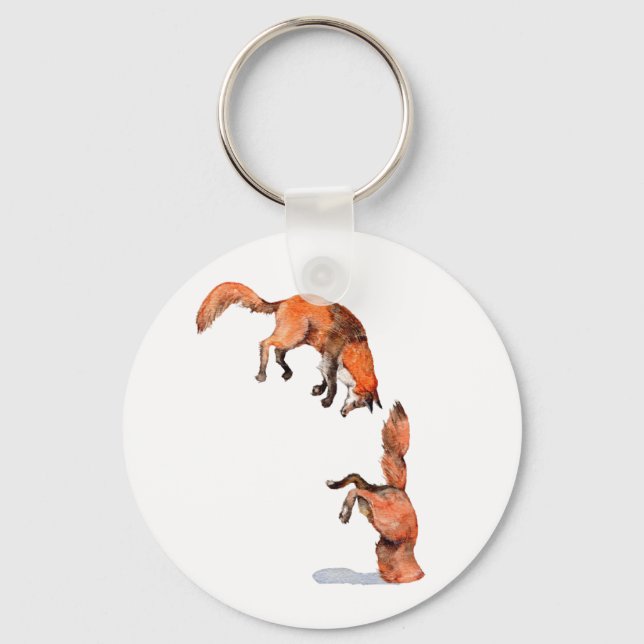 Jumping Red Fox Key Ring (Front)