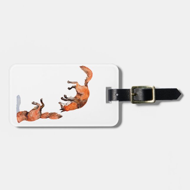 Jumping Red Fox Luggage Tag (Front Horizontal)