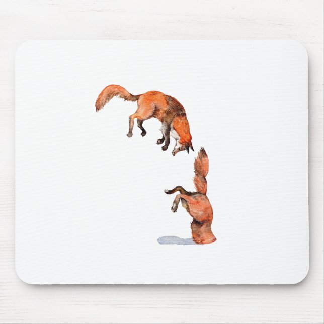 Jumping Red Fox Mouse Pad (Front)
