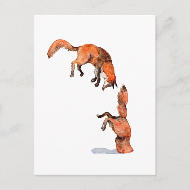 Jumping Red Fox Postcard (Front)