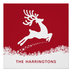 Jumping Reindeer custom name poster
